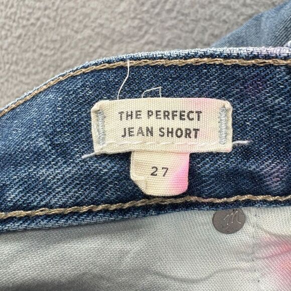 Madewell Perfect Vintage Jean Shorts Embroidered Daisy Size 27 Boho Chic 70s - Picture 13 of 16